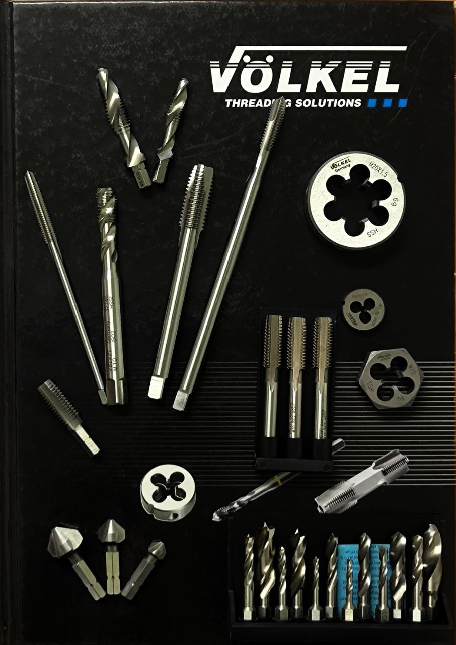Резьбонарезной инструмент и логотип VÖLKEL Threading Solutions